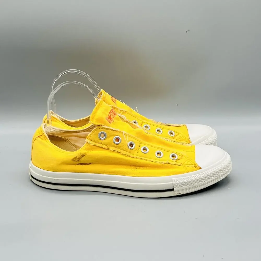 Converse Shoes Mens 8 Yellow Canvas All Star Slip On Casual Sneakers Comfort